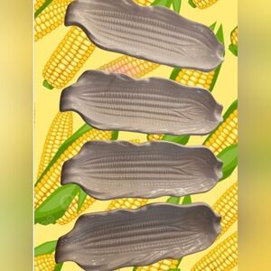 Stoneware Corn on The Cob Dish Holders Set Of 4 BNWOB White Ceramic Vintage